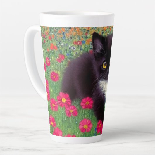 Tasse Latte Chat Gustav Klimt Tuxedo (Angle gauche)