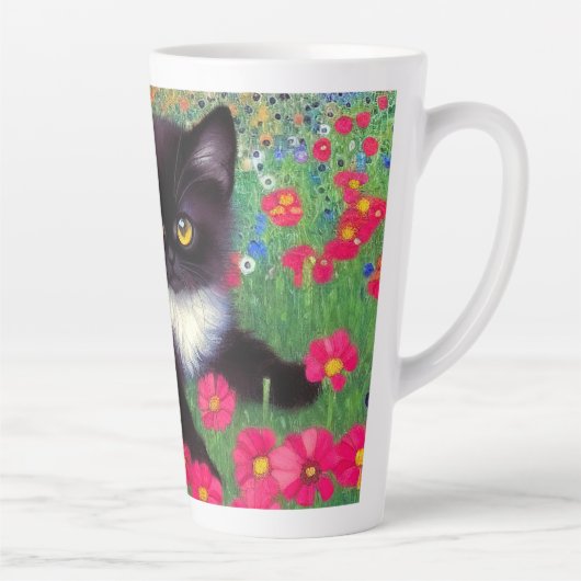 Tasse Latte Chat Gustav Klimt Tuxedo (Droite)