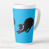 Tasse Latte Chat Japonais Noir à la baguette (Angle droit)