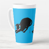 Tasse Latte Chat Japonais Noir à la baguette (Angle gauche)