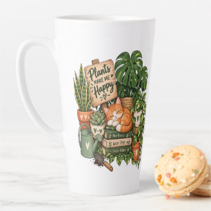 Tasse Latte Chat mignon amateur de plantes – Les plantes me re