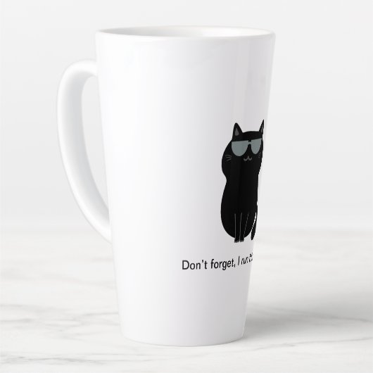 Tasse Latte Chat mignon et drôle (Angle gauche)