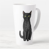 Tasse Latte chat noir (Angle droit)