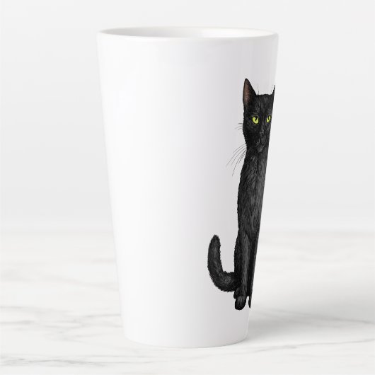 Tasse Latte chat noir (Devant)