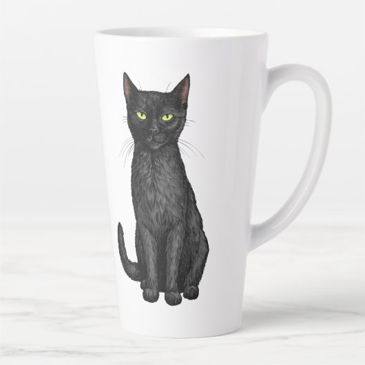 Tasse Latte chat noir (Droite)