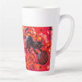 Tasse Latte Chat noir bicolore (Droite)