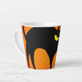 Tasse Latte Chat noir d'Halloween (Angle gauche)