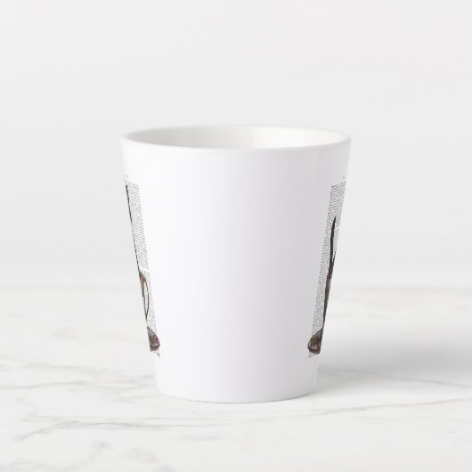 Tasse Latte Chat noir en Teacup (Devant)