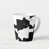 Tasse Latte Chat noir et blanc (Angle droit)