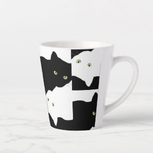 Tasse Latte Chat noir et blanc