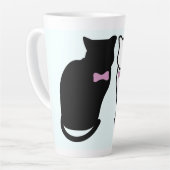 Tasse Latte Chat noir et blanc (Angle gauche)
