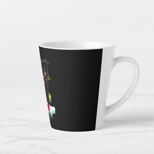 Tasse Latte Chat Noir Présent De Mon Noël (Droite)
