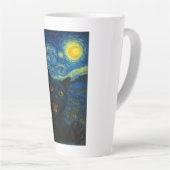 Tasse Latte Chat noir Starry Nuit Van Gogh Chat Selfie (Angle droit)