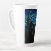Tasse Latte Chat noir Starry Nuit Van Gogh Chat Selfie (Angle gauche)