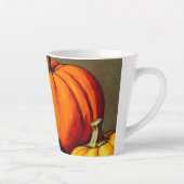 Tasse Latte Chat noir vintage d'Halloween et Citrouilles (Droite)