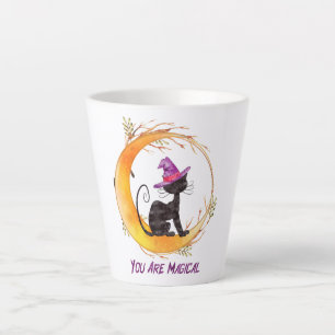 Tasse Latte Chat noir - Vous êtes magique