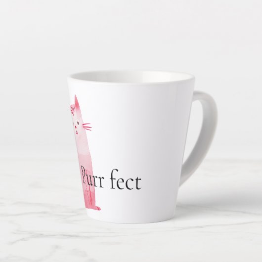 Tasse Latte Chat rose (Angle droit)