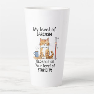 Tasse Latte Chat Sarcastique - Drôle Orange Art