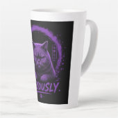 Tasse Latte Chat sérieusement (Angle droit)
