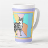 Tasse Latte Chat Tabby Pastel Chats Femme Pastel Couleurs (Angle droit)