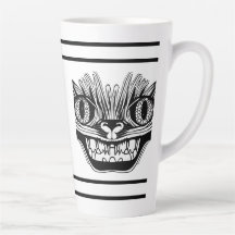 Chat tribal effrayant noir et blanc