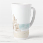 Tasse Latte Château de Sable de Plage (Angle droit)
