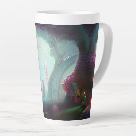 Tasse Latte Château des Fées dans la forêt enchantée (Angle droit)