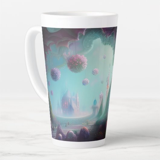 Tasse Latte Château des Fées dans la forêt enchantée (Angle gauche)