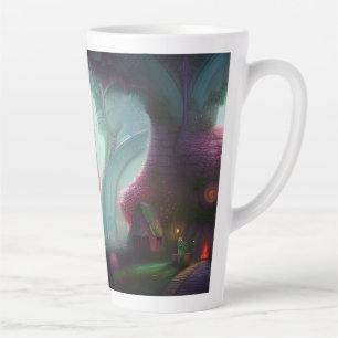 Tasse Latte Château des Fées dans la forêt enchantée