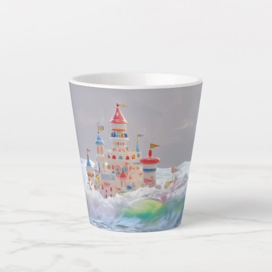 Tasse Latte Château magique dans les vagues (Devant)