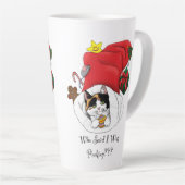 Tasse Latte Chaton félin de Noël rouge espiègle Fêtes de fin d (Angle droit)