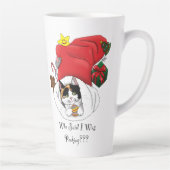 Tasse Latte Chaton félin de Noël rouge espiègle Fêtes de fin d (Droite)