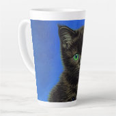 Tasse Latte Chaton noir de style Van Gogh (Angle gauche)