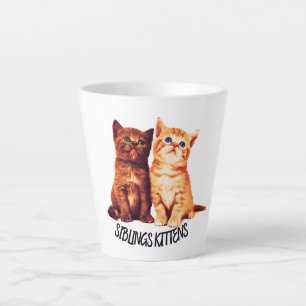 Tasse Latte Chatons frères et soeurs, deux chats mignons
