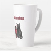 Tasse Latte Chats âmes sœurs rouge noir (Angle droit)