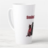 Tasse Latte Chats âmes sœurs rouge noir (Angle gauche)