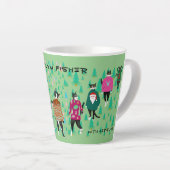 Tasse Latte Chats amusants dans les doux pulls de Noël vert (Angle droit)