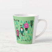 Tasse Latte Chats amusants dans les doux pulls de Noël vert (Droite)