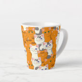 Tasse Latte Chats blancs et gingembre motif yeux verts yeux bl (Angle droit)