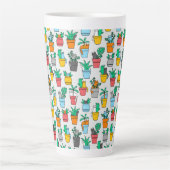Tasse Latte Chats dans les pots à fleurs (Devant)