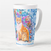 Tasse Latte Chats d'hiver Aquarelle Noël (Angle droit)