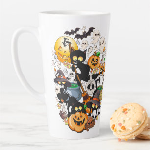 Tasse Latte Chats drôles de Halloween Fête
