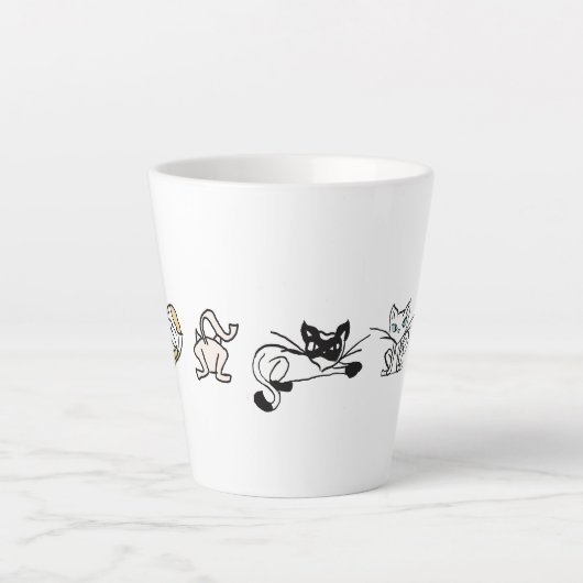 Tasse Latte Chats élémentaires (Devant)