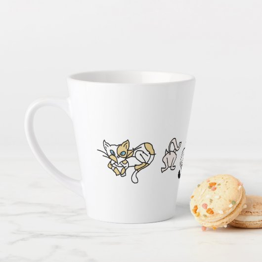 Tasse Latte Chats élémentaires (En situation)