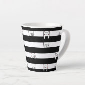 Tasse Latte Chats Escalades mignons sur bandes noires (Angle droit)