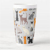 Tasse Latte Chats et Empreintes de pattes (Devant)