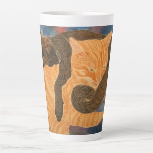 Tasse Latte Chats et Plaid (Devant)