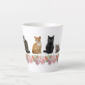 Tasse Latte Chats et Roses (Devant)