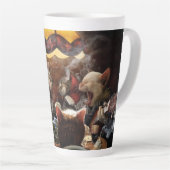 Tasse Latte Chats jouant au poker (Angle droit)