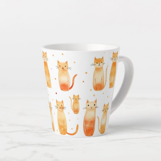 Tasse Latte Chats Kitty Orange (Angle droit)